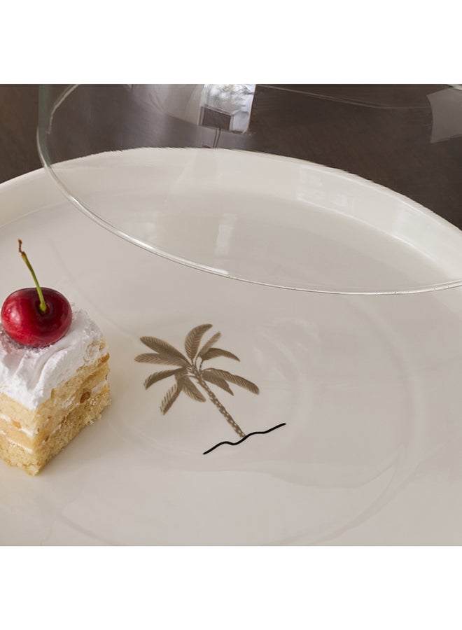 Home Box Sahra Cake Plate with Dome, Clear - Image 3